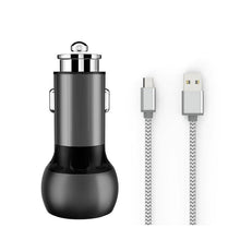Load image into Gallery viewer, Ldnio Lamp Ring Coil Smart Car Charger - USB QC3.0 / 36W / Micro USB / Gray - Accessories - FK Auto Parts