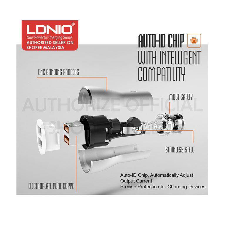 Ldnio Powerful Car Charger - USB QC3.0 / 36W / Micro USB / Gray - Accessories - FK Auto Parts
