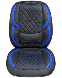 Premium Two-Tone Leather Seat Cover – Black & Blue for Sedan Cars