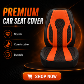 Luxury Black & Red Leather Seat Cover for Sedan Cars