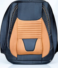 Load image into Gallery viewer, Premium PU Leather Car Seat Cover – Black &amp; Apricot | Universal Fit for Sedan Cars