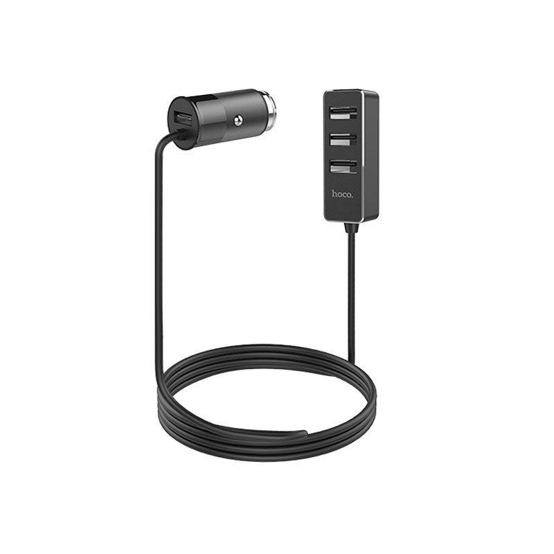 HOCO Z17B Car Charger - 4x USB / 1.5m / Black - Accessories - FK Auto Parts