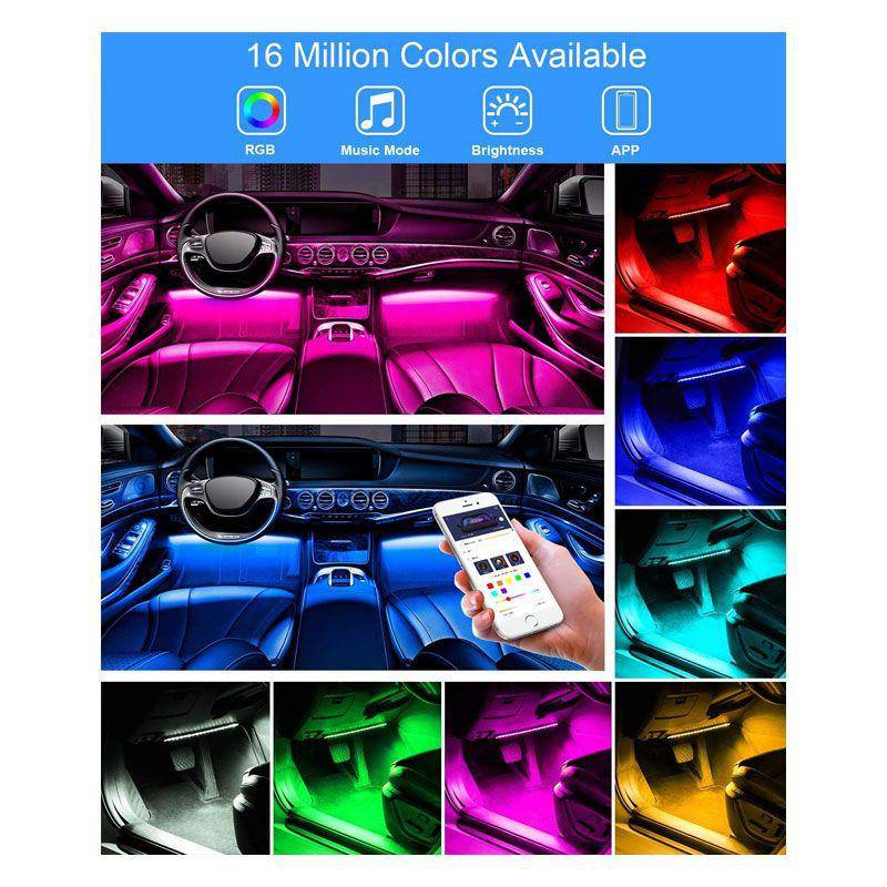 شريط إضاءة داخلي للسيارة LED - LED / ألوان متعددة DIY - إكسسوارات - قطع غيار سيارات FK