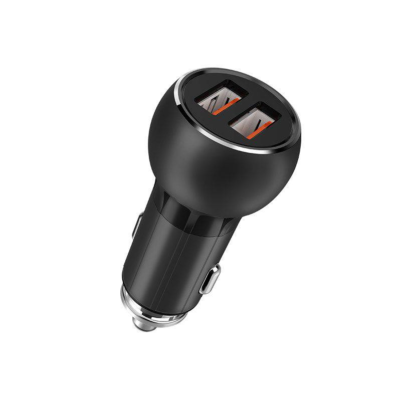 Ldnio Lamp Ring Coil Smart Car Charger - USB QC3.0 / 36W / Lightning / Gray - Accessories - FK Auto Parts