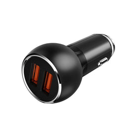 Ldnio Lamp Ring Coil Smart Car Charger - USB QC3.0 / 36W / Lightning / Gray - Accessories - FK Auto Parts