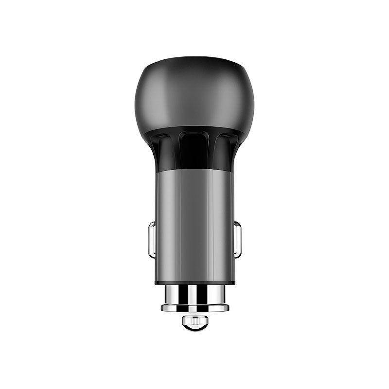 Ldnio Lamp Ring Coil Smart Car Charger - USB QC3.0 / 36W / Lightning / Gray - Accessories - FK Auto Parts