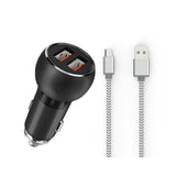 Ldnio Lamp Ring Coil Smart Car Charger - USB QC3.0 / 36W / Micro USB / Gray